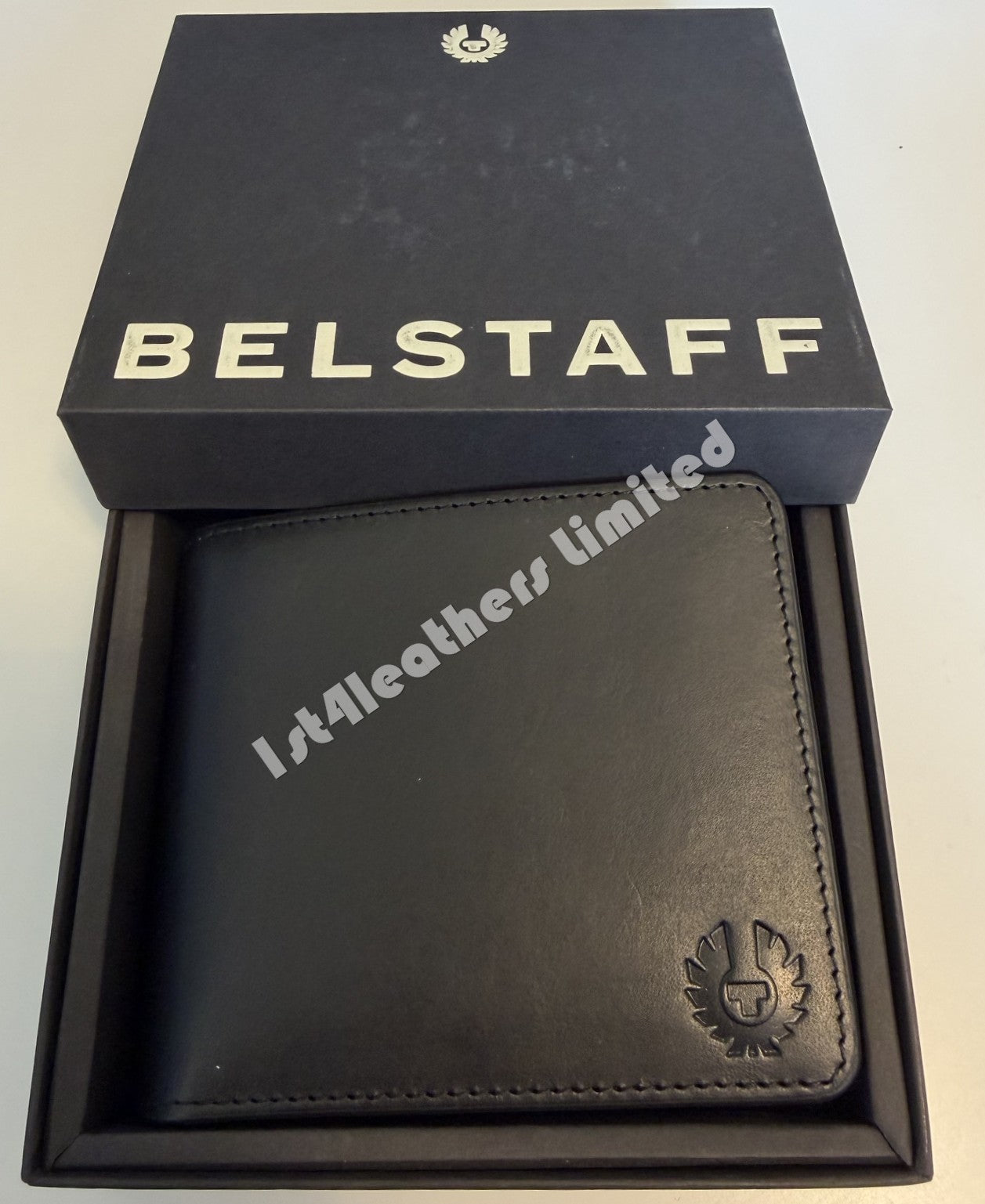 BELSTAFF HANCHURCH ITALIAN LEATHER BIFOLD WALLET BLACK RRP £85 NEW