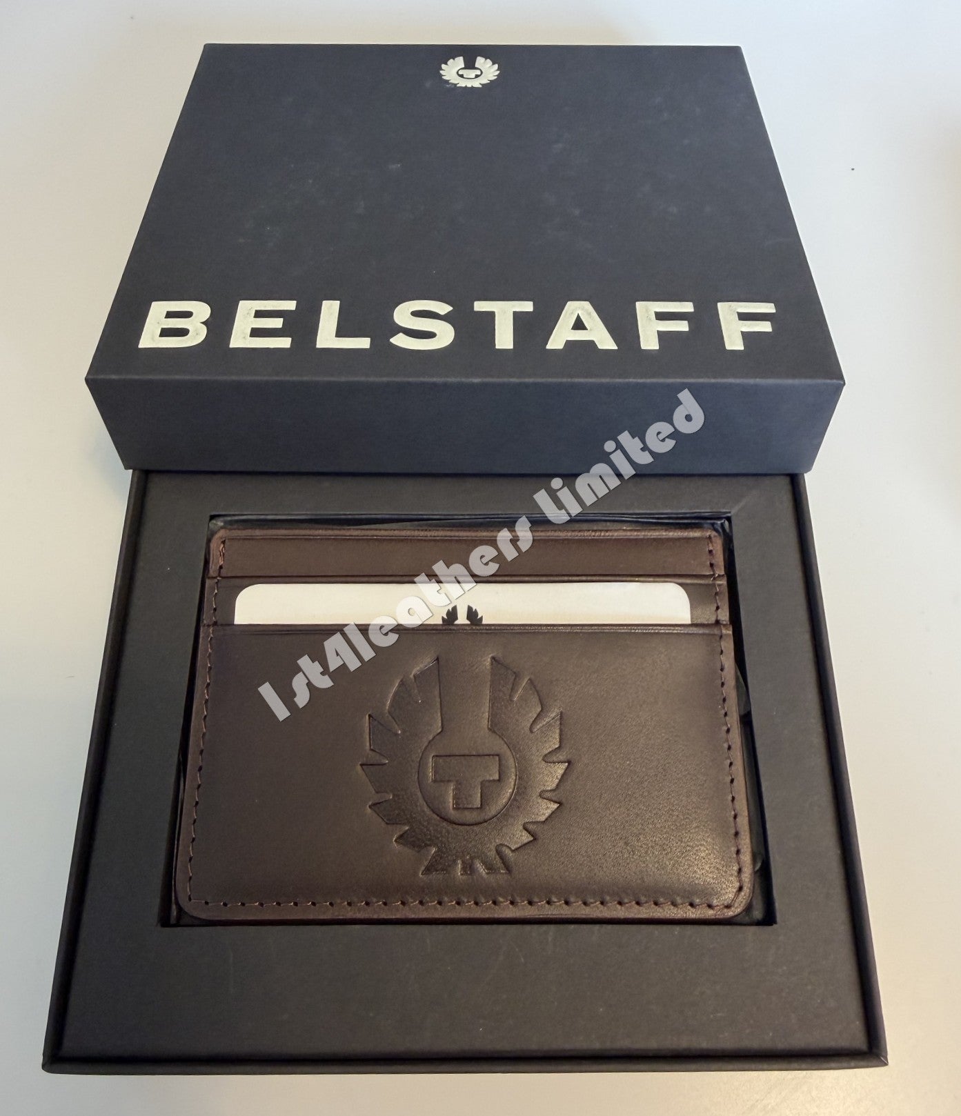 BELSTAFF WHEATLE ITALIAN LEATHER CARD HOLDER WALLET ANTIQUE BROWN RRP £75 NEW IN BOX