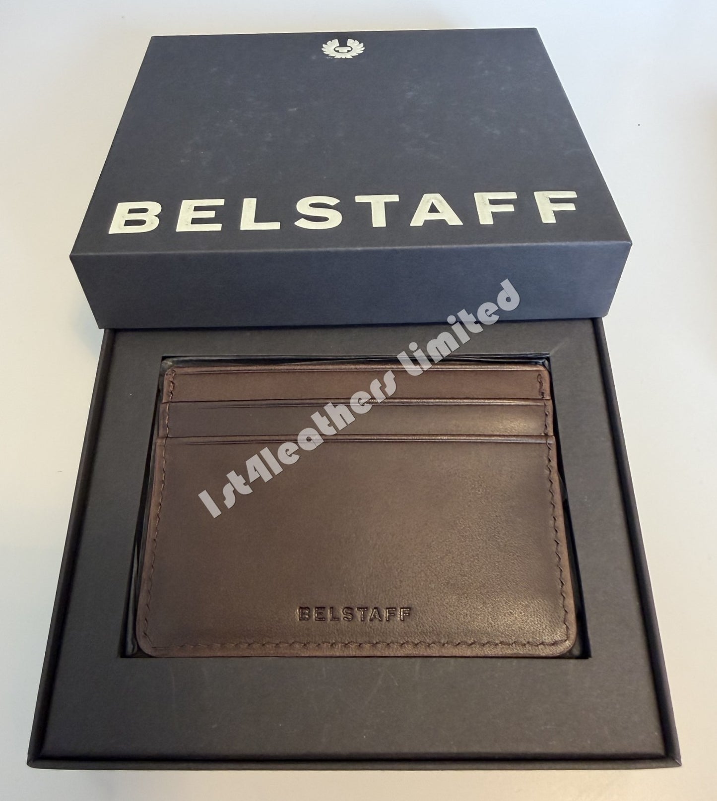 BELSTAFF WHEATLE ITALIAN LEATHER CARD HOLDER WALLET ANTIQUE BROWN RRP £75 NEW IN BOX