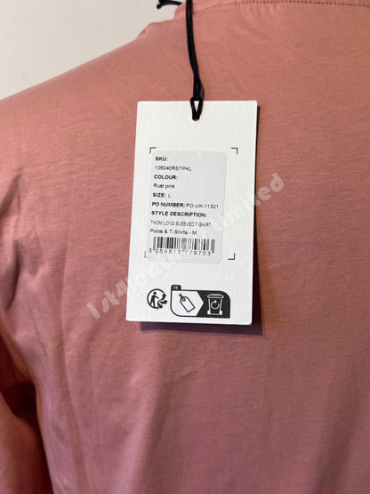 BELSTAFF THOM LONG SLEEVE COTTON POCKET T-SHIRT RUST PINK RRP £75 BNWT