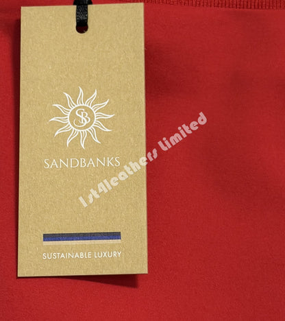 SANDBANKS CONTRAST STRIPE NYLON BLEND SHORTS RED RRP £125 BNWT