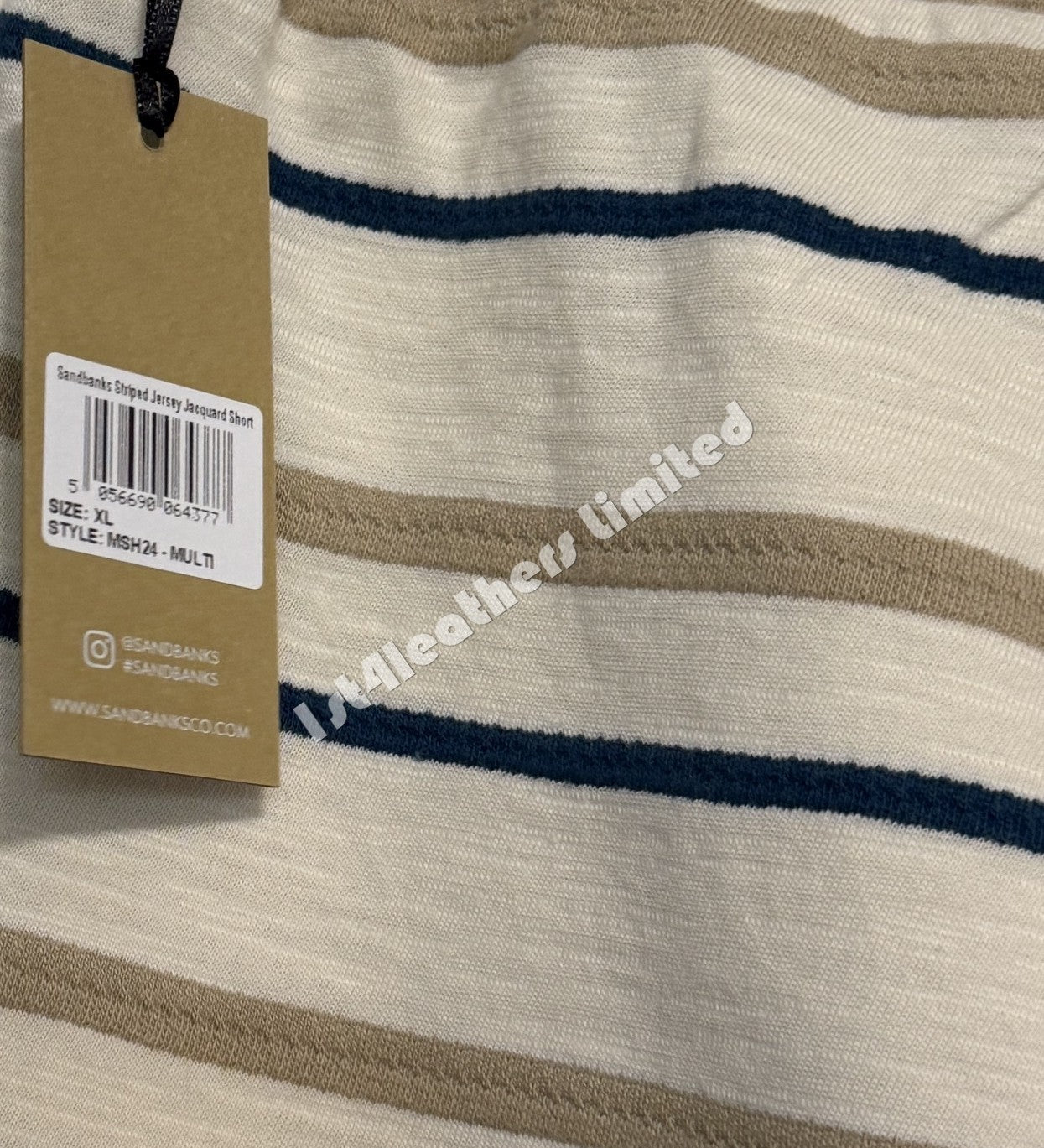 SANDBANKS JACQUARD STRIPED COTTON SHORTS MULTI COLOUR SIZE XL RRP £125 BNWT