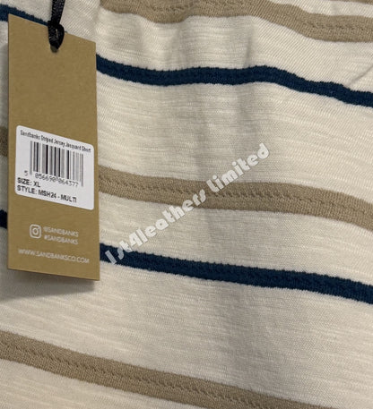 SANDBANKS JACQUARD STRIPED COTTON SHORTS MULTI COLOUR SIZE XL RRP £125 BNWT