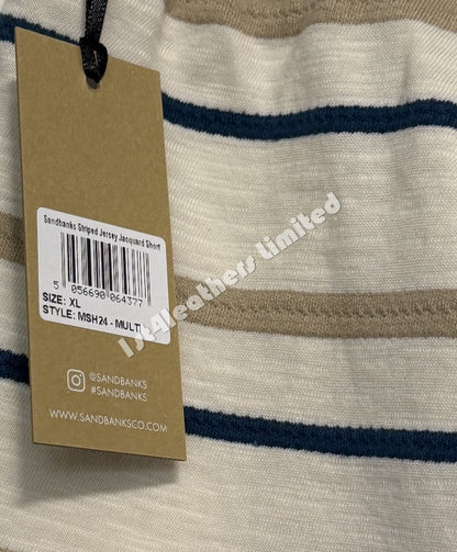 SANDBANKS JACQUARD STRIPED COTTON SHORTS MULTI COLOUR SIZE XL RRP £125 BNWT