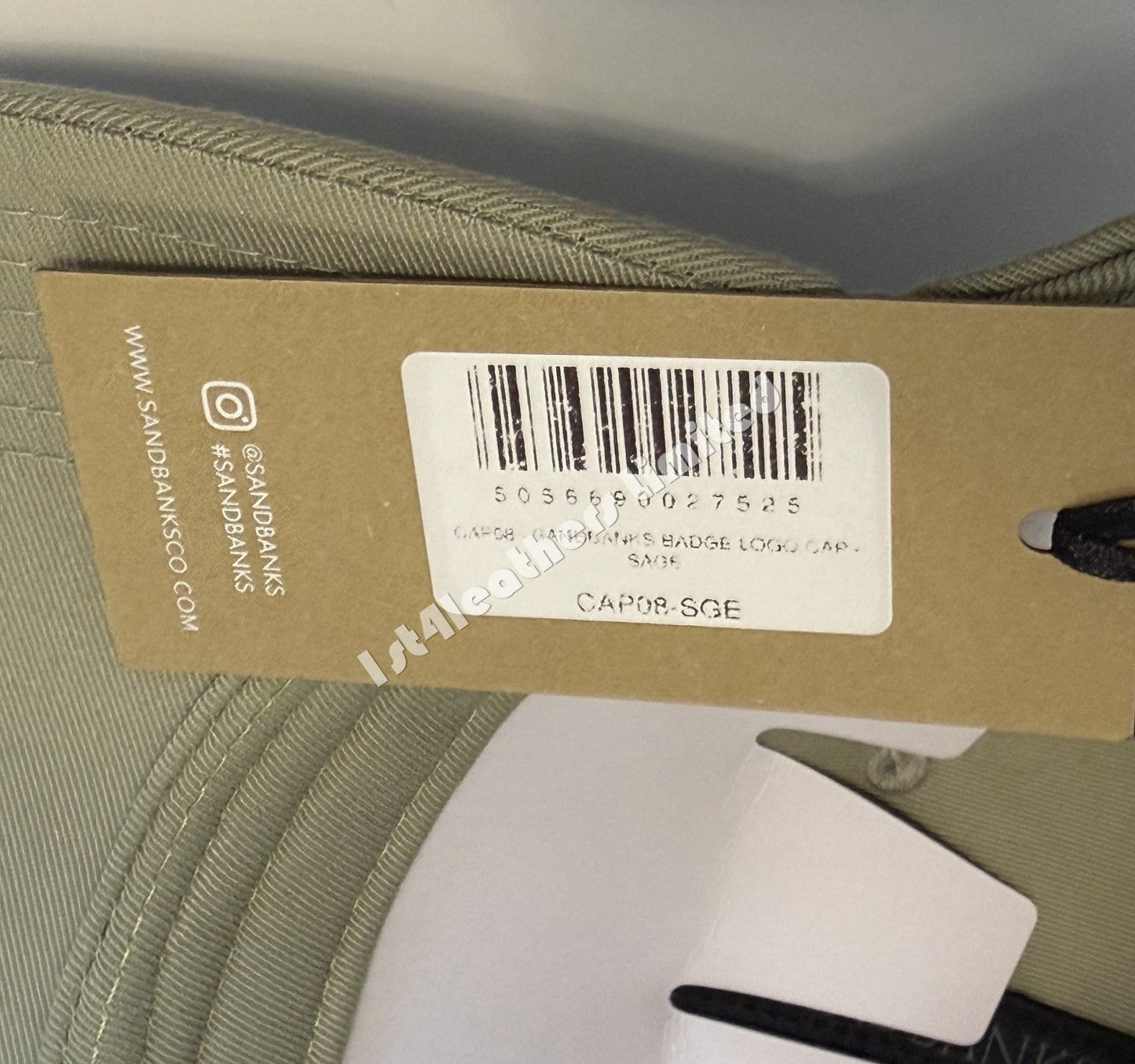 SANDBANKS CLASSIC 6 PANEL BASEBALL CAP SAGE GREEN ONE SIZE RRP £90 BNWT