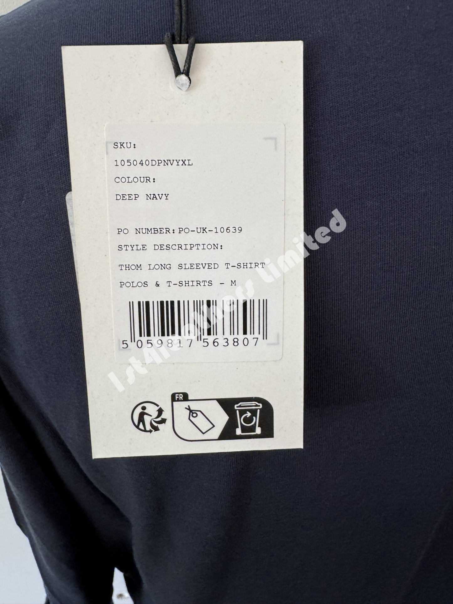 BELSTAFF THOM LONG SLEEVE COTTON POCKET T-SHIRT DEEP NAVY RRP £75 BNWT