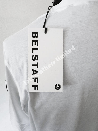 BELSTAFF THOM LONG SLEEVE COTTON POCKET T-SHIRT WHITE RRP £75 BNWT