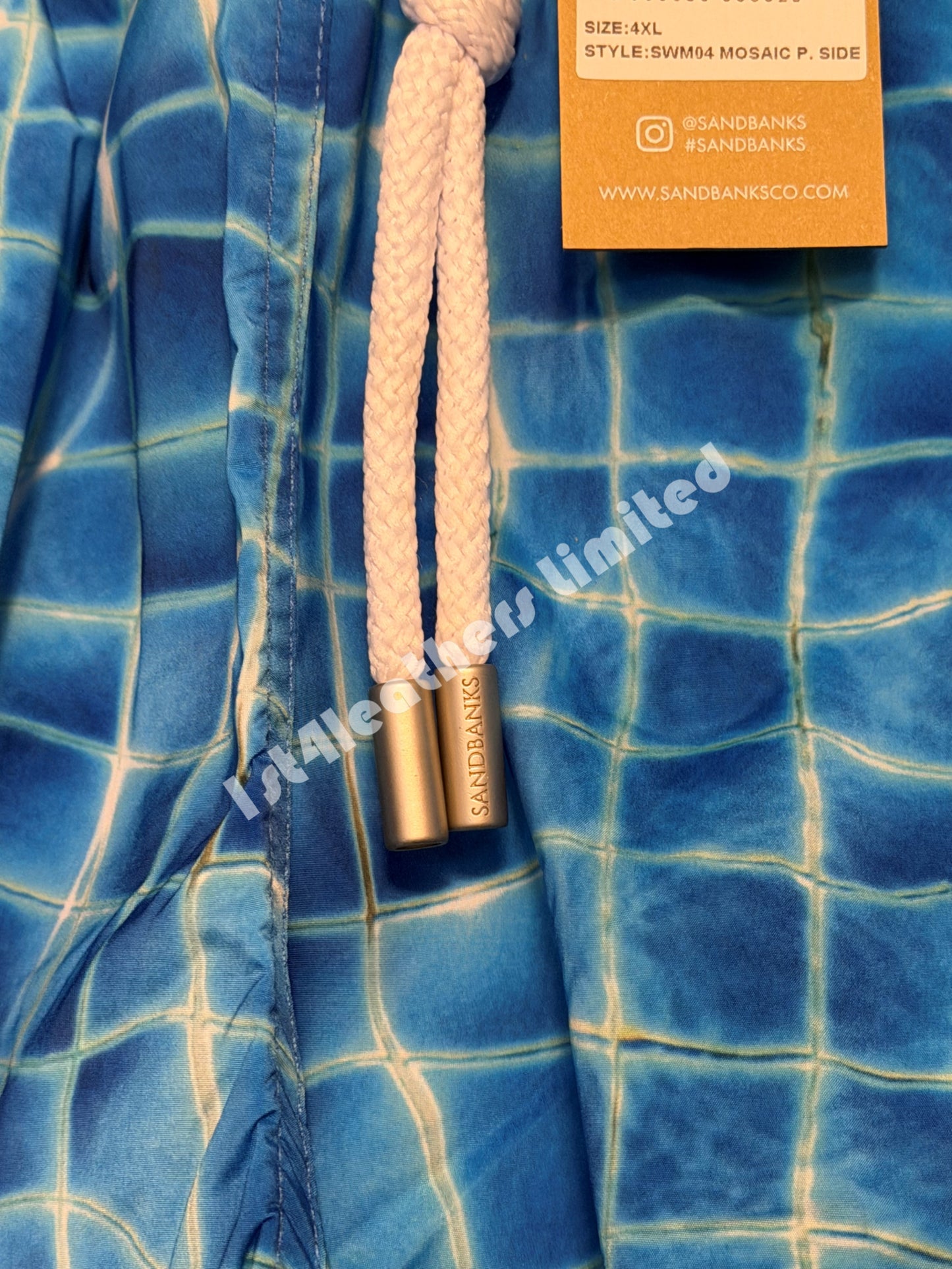 SANDBANKS MOSAIC SWIM SHORTS BLUE RRP £140 BNWT