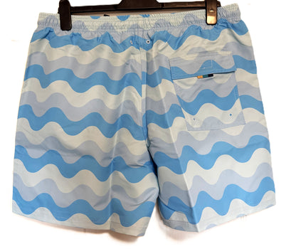 SANDBANKS GEOMETRIC WAVE SWIM SHORTS CRYSTAL BLUE RRP £135 BNWT
