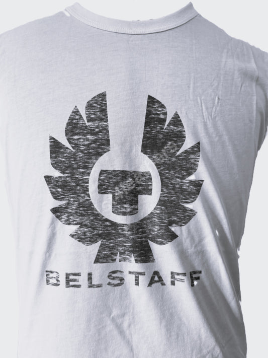 BELSTAFF COTELAND 2.0 WHITE & FADED GREY COTTON T-SHIRT RRP £60 BNWT