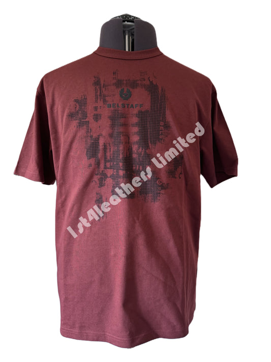 BELSTAFF STAMP GRAPHIC OVERSIZED HEAVY COTTON T-SHIRT IN LAVA RED RRP £85 BNWT