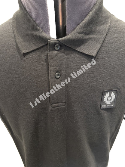 BELSTAFF STEWARTON PIQUE COTTON POLO SHIRT BLACK RRP £95 BNWT