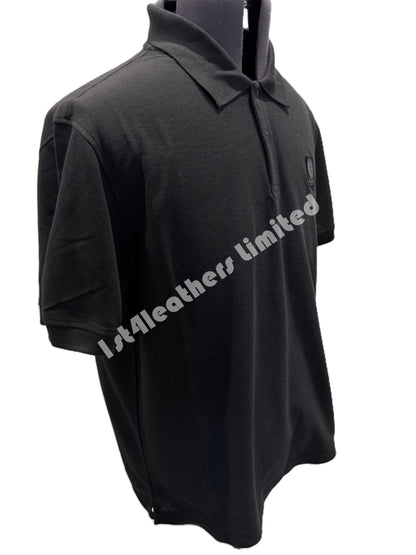 BELSTAFF STEWARTON PIQUE COTTON POLO SHIRT BLACK RRP £95 BNWT