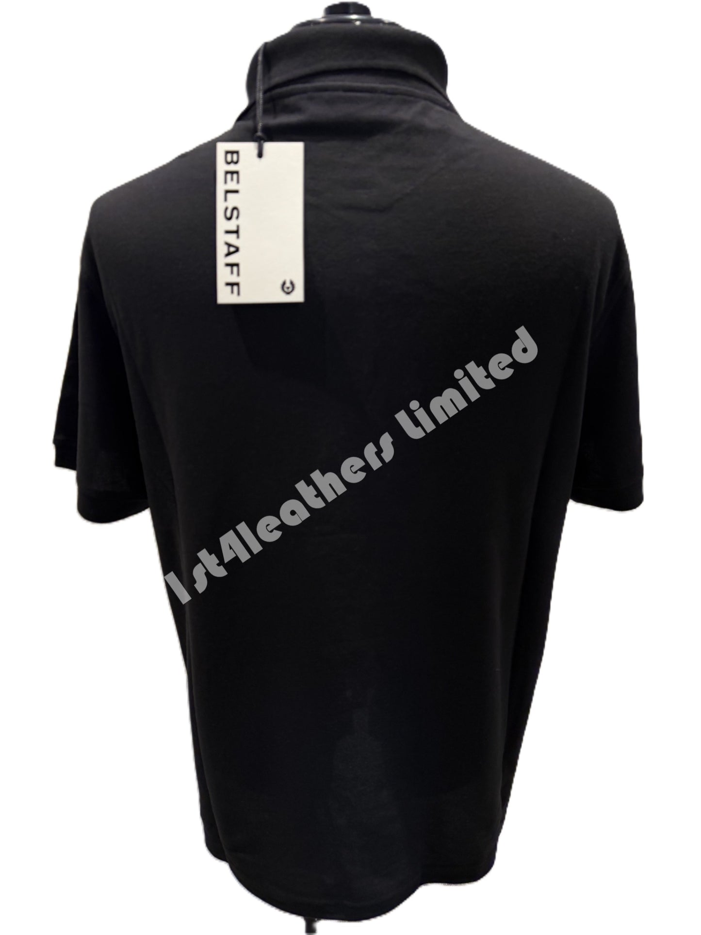 BELSTAFF STEWARTON PIQUE COTTON POLO SHIRT BLACK RRP £95 BNWT