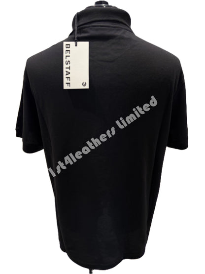 BELSTAFF STEWARTON PIQUE COTTON POLO SHIRT BLACK RRP £95 BNWT