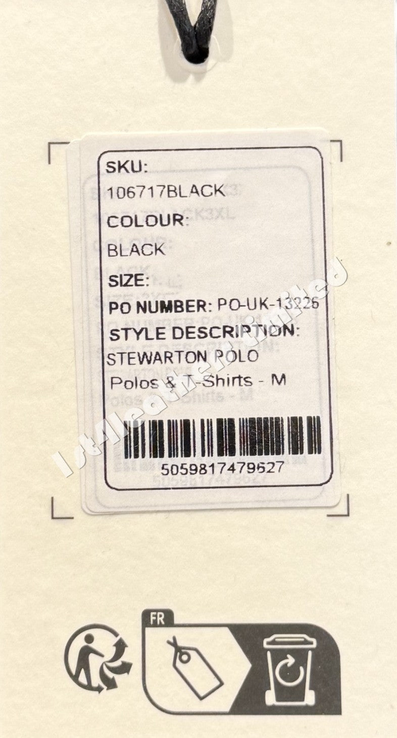 BELSTAFF STEWARTON PIQUE COTTON POLO SHIRT BLACK RRP £95 BNWT