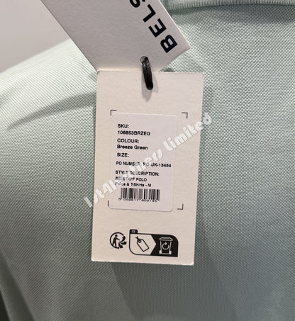 BELSTAFF PHOENIX PATCH PIQUE COTTON POLO SHIRT BREEZE GREEN RRP £95 BNWT