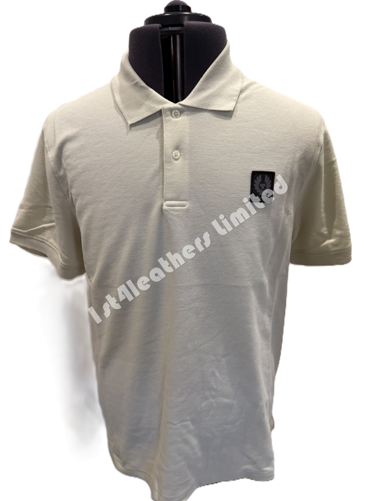 BELSTAFF STEWARTON PIQUE COTTON POLO SHIRT SILVER BIRCH (CREAM) RRP £95 BNWT