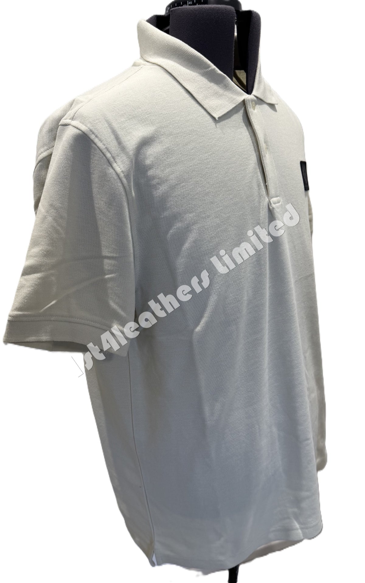 BELSTAFF STEWARTON PIQUE COTTON POLO SHIRT SILVER BIRCH (CREAM) RRP £95 BNWT