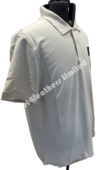 BELSTAFF STEWARTON PIQUE COTTON POLO SHIRT SILVER BIRCH (CREAM) RRP £95 BNWT