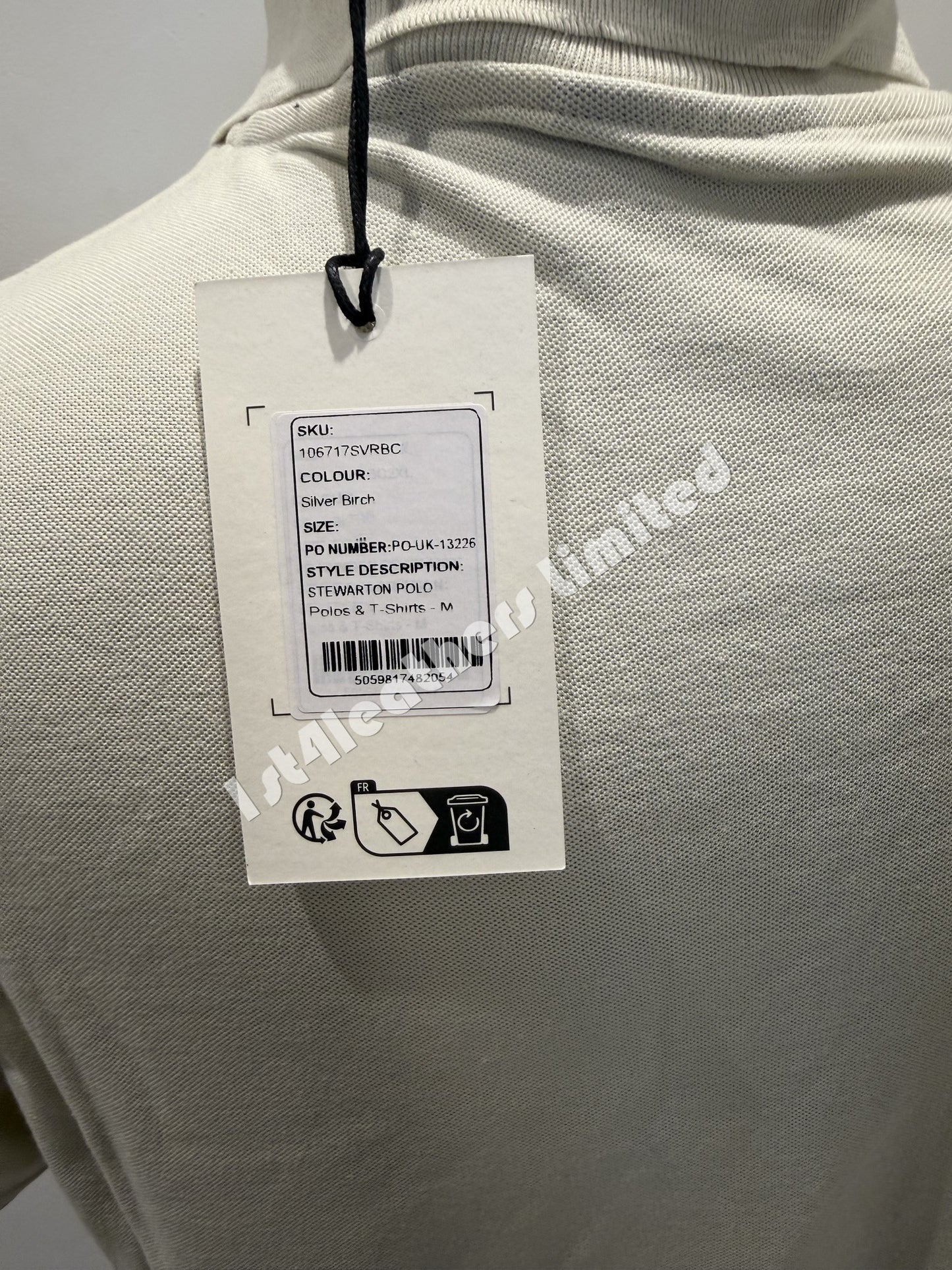 BELSTAFF STEWARTON PIQUE COTTON POLO SHIRT SILVER BIRCH (CREAM) RRP £95 BNWT