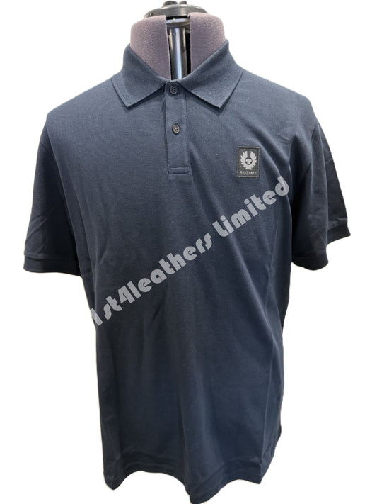 BELSTAFF PHOENIX PATCH PIQUE COTTON POLO SHIRT DARK INK NAVY RRP £95 BNWT