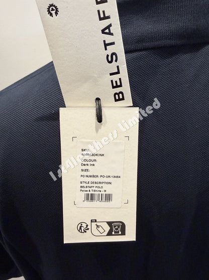 BELSTAFF PHOENIX PATCH PIQUE COTTON POLO SHIRT DARK INK NAVY RRP £95 BNWT