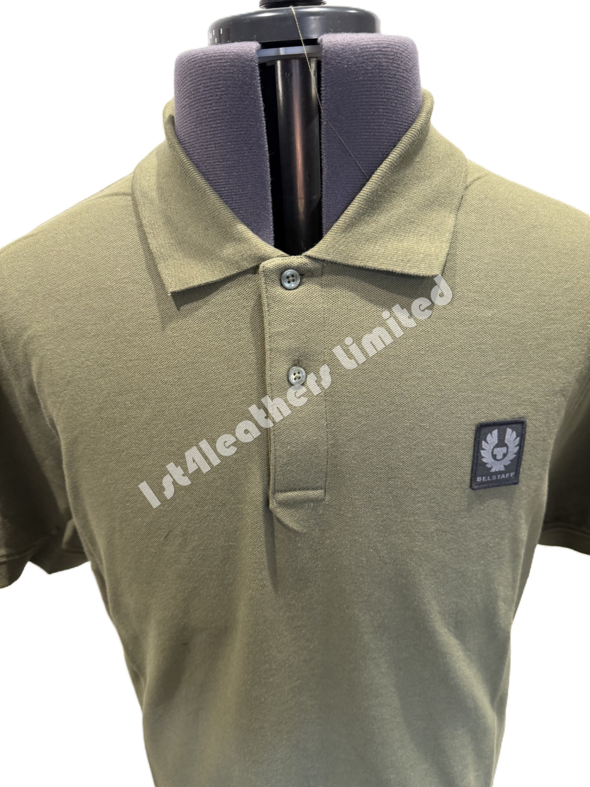 BELSTAFF STEWARTON PIQUE COTTON POLO SHIRT TRUE OLIVE RRP £95 BNWT