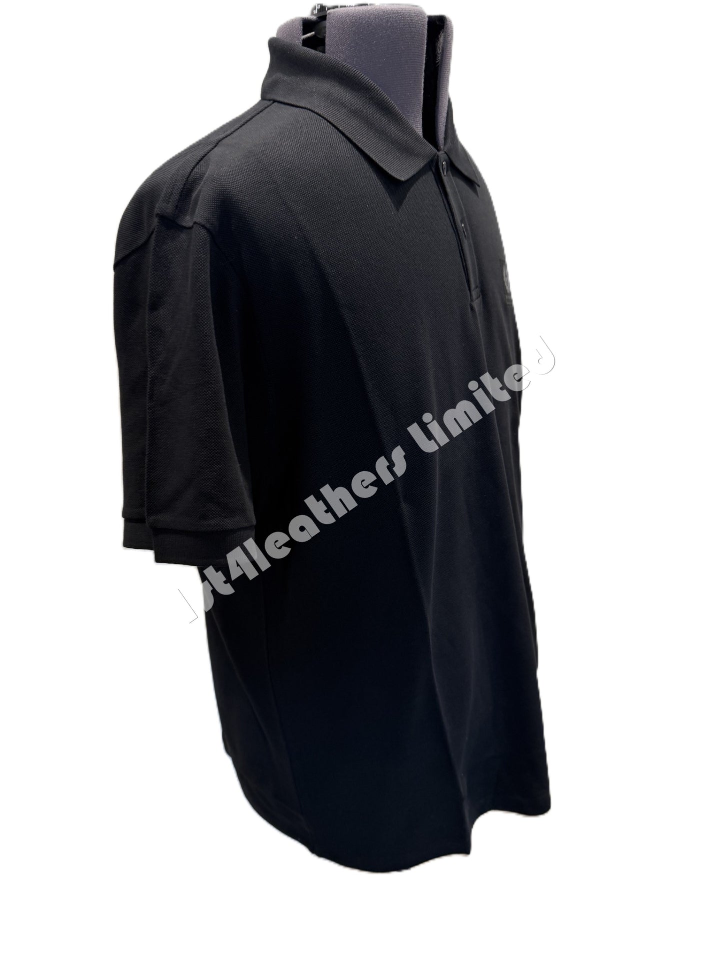 BELSTAFF PHOENIX PATCH PIQUE COTTON POLO SHIRT BLACK RRP £95 BNWT