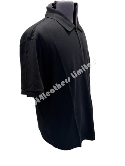 BELSTAFF PHOENIX PATCH PIQUE COTTON POLO SHIRT BLACK RRP £95 BNWT