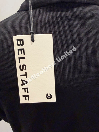 BELSTAFF PHOENIX PATCH PIQUE COTTON POLO SHIRT BLACK RRP £95 BNWT