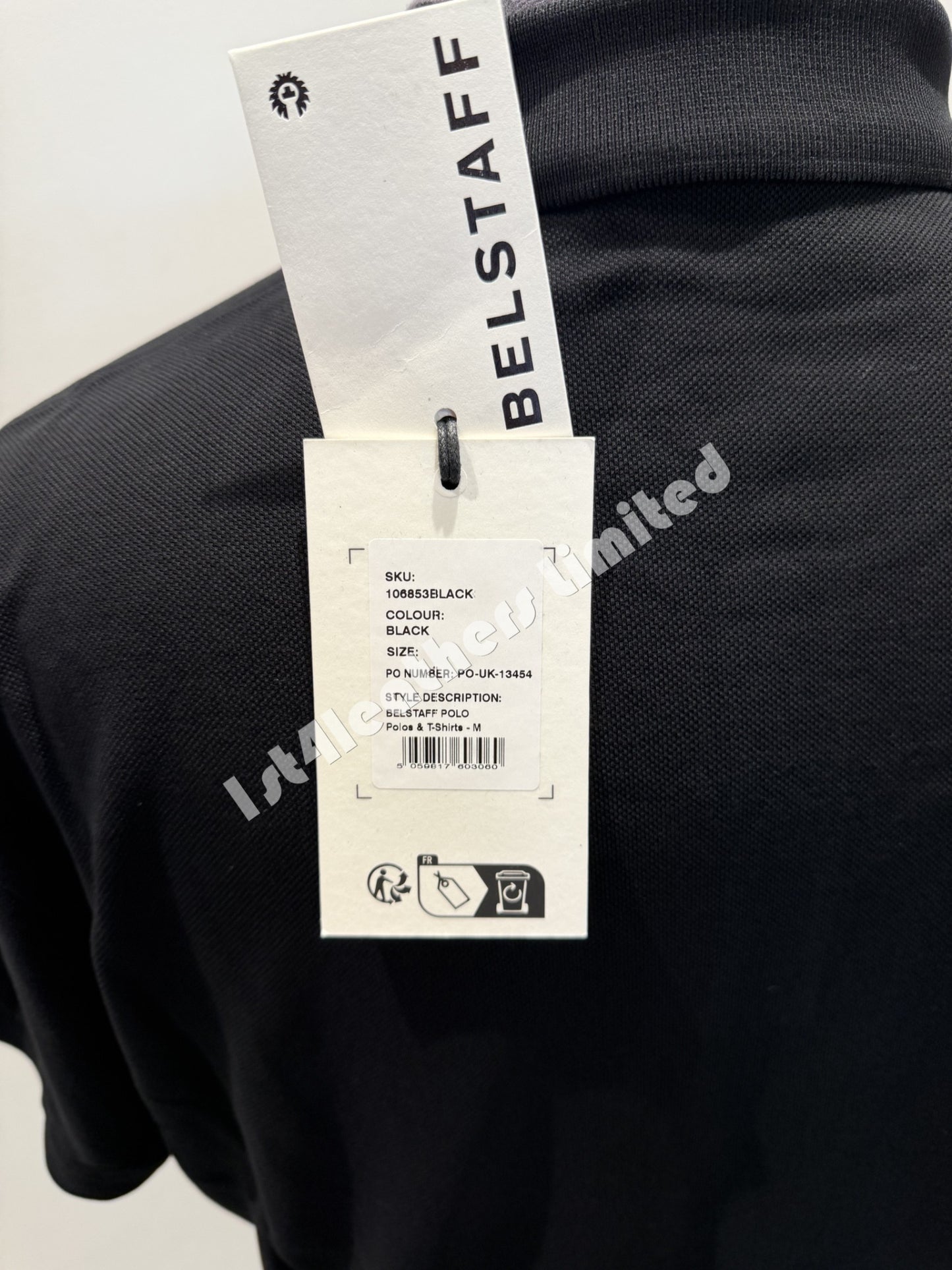 BELSTAFF PHOENIX PATCH PIQUE COTTON POLO SHIRT BLACK RRP £95 BNWT