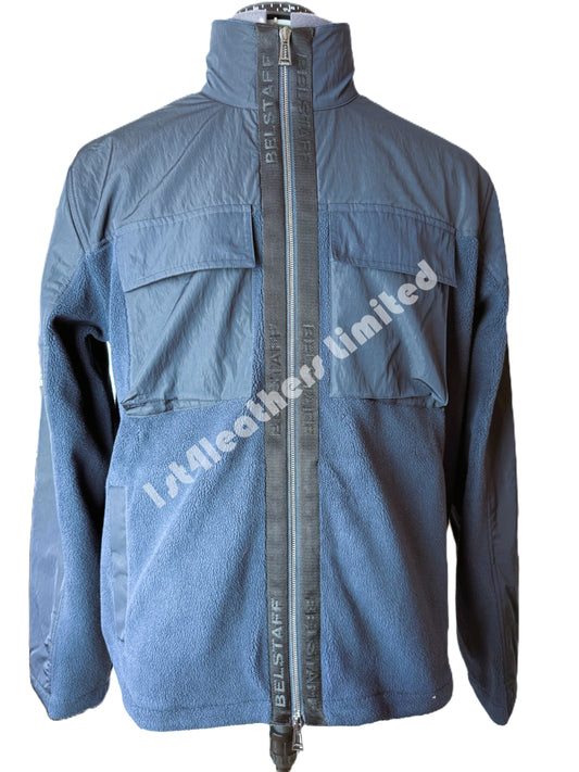 Belstaff Halstead Multi Media Fleece Jacket in Dark Ink Navy