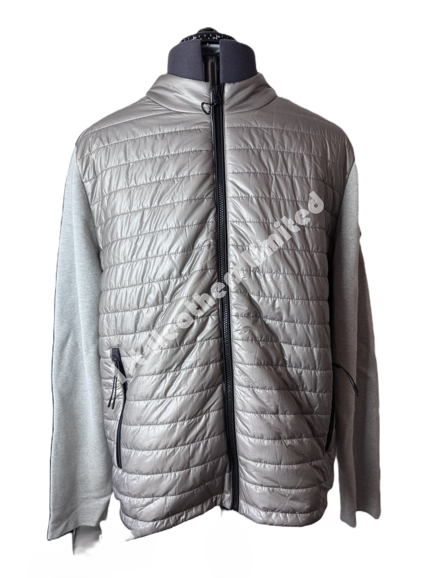 BELSTAFF VEER FULL ZIP MIXED MEDIA CARDIGAN JACKET WHITE/LIGHT GREY 3XL RRP £325