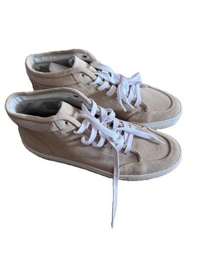 BELSTAFF RALLY HIGH TOP SUEDE LEATHER TRAINERS SNEAKERS FAWN UK 9 RRP £275 BNIB