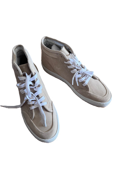 BELSTAFF RALLY HIGH TOP SUEDE LEATHER TRAINERS SNEAKERS FAWN UK 9 RRP £275 BNIB