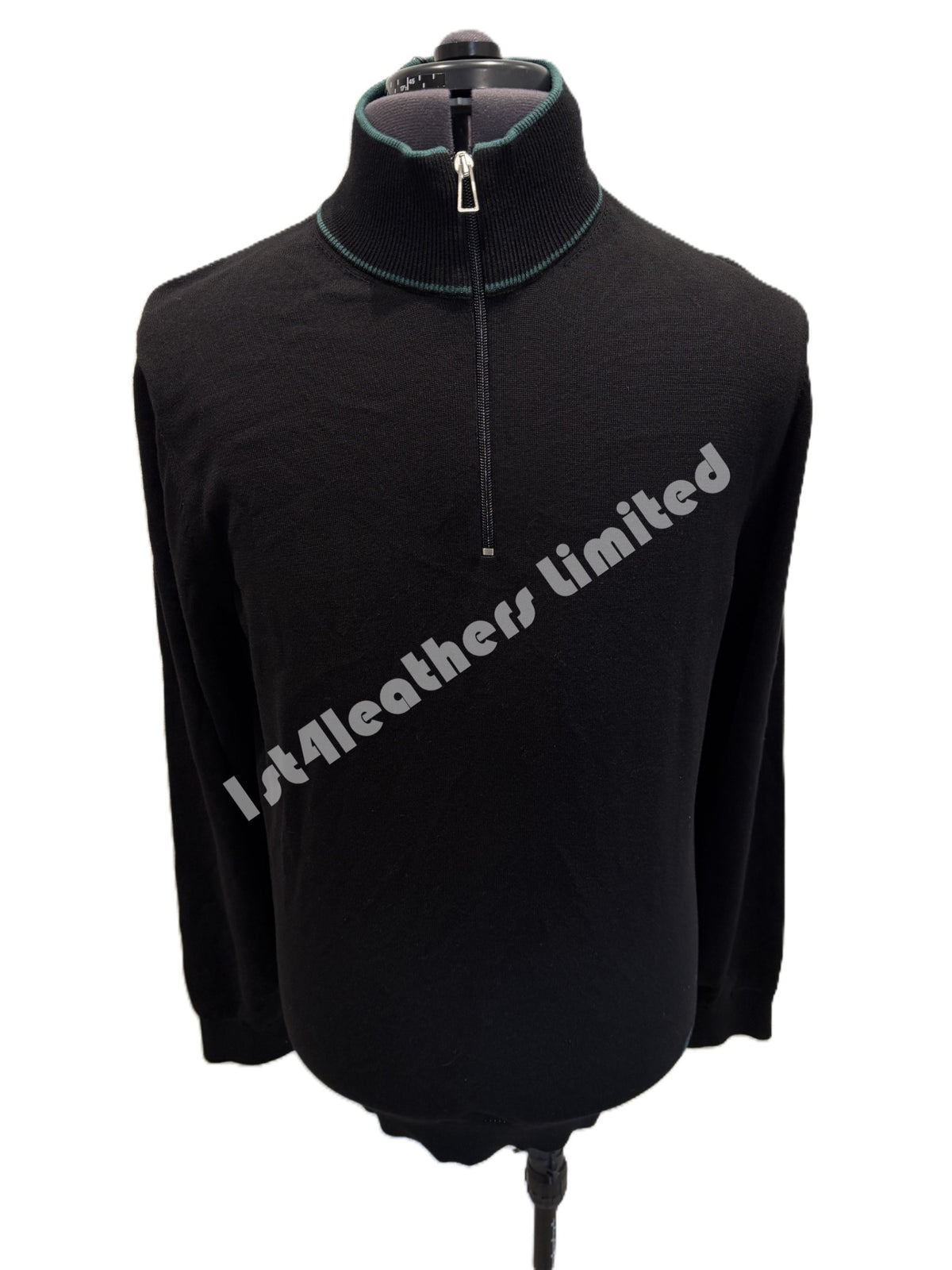 PAUL SMITH PS ORGANIC COTTON HALF ZIP JUMPER BLACK LARGE RRP £155 BNWT