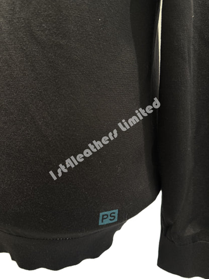 PAUL SMITH PS ORGANIC COTTON HALF ZIP JUMPER BLACK LARGE RRP £155 BNWT