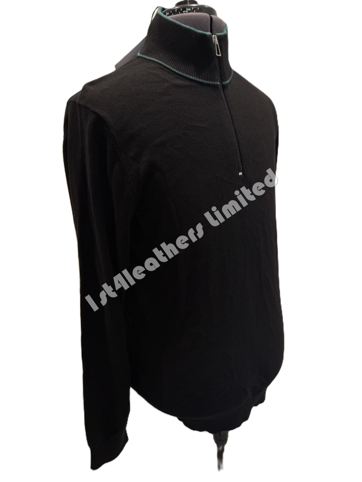 PAUL SMITH PS ORGANIC COTTON HALF ZIP JUMPER BLACK LARGE RRP £155 BNWT