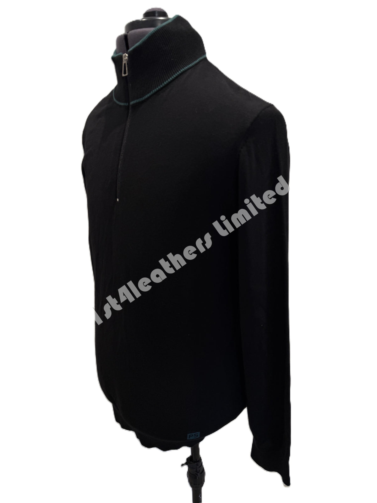 PAUL SMITH PS ORGANIC COTTON HALF ZIP JUMPER BLACK LARGE RRP £155 BNWT
