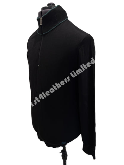 PAUL SMITH PS ORGANIC COTTON HALF ZIP JUMPER BLACK LARGE RRP £155 BNWT
