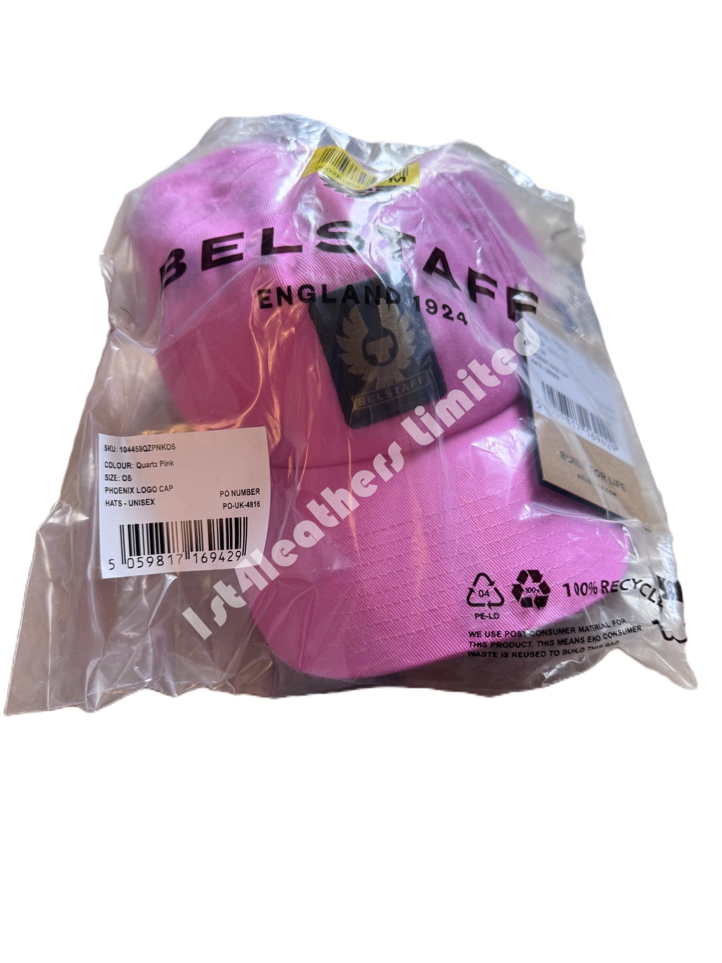 BELSTAFF PHOENIX LOGO COTTON TWILL BASEBALL CAP QUARTZ PINK RRP £60 BNWT