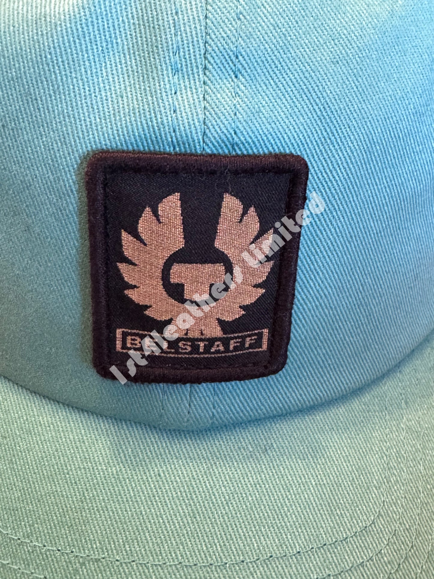 Belstaff Phoenix Patch Cotton Twill Baseball Cap in Ocean Green