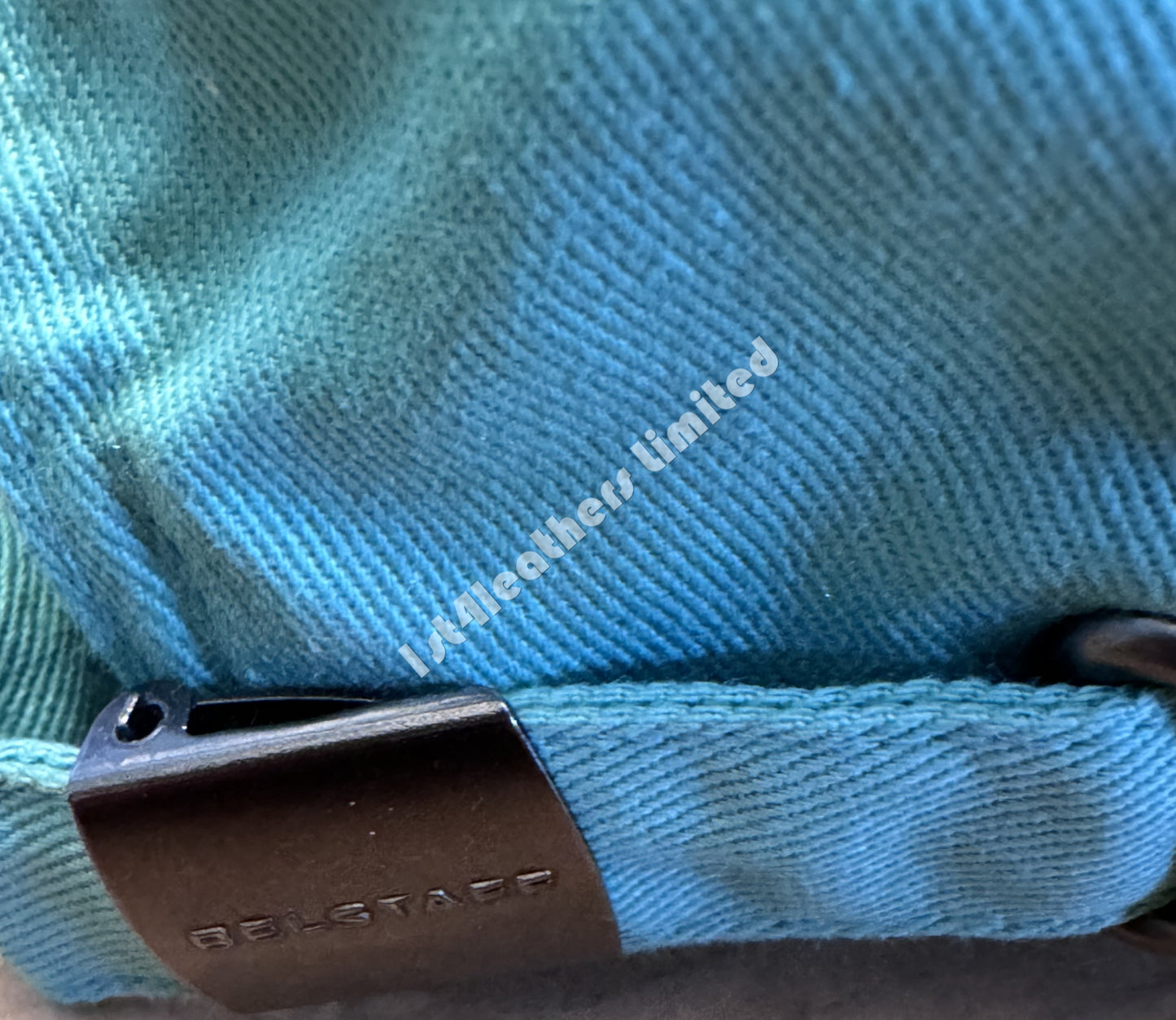 Belstaff Phoenix Patch Cotton Twill Baseball Cap in Ocean Green