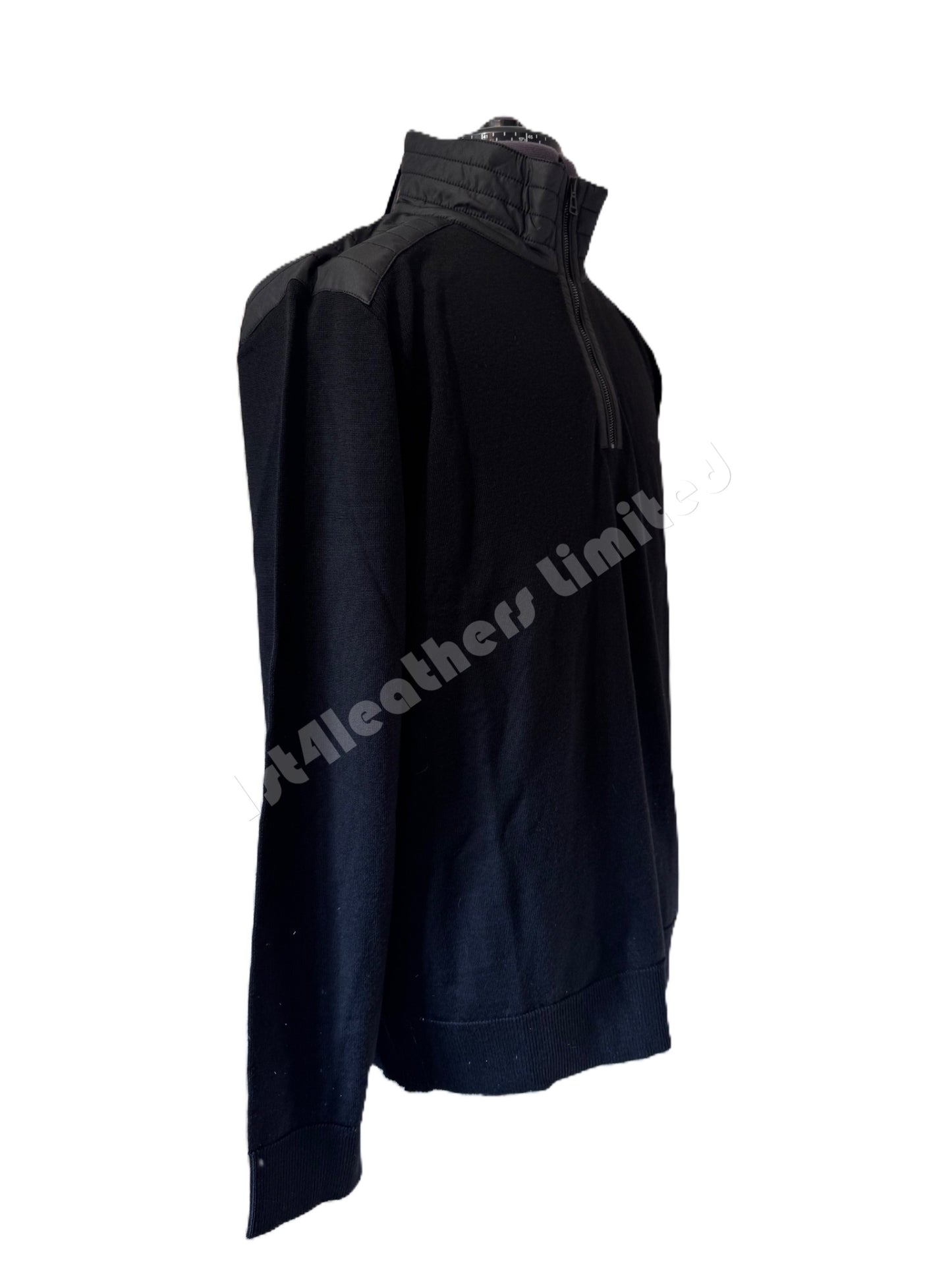 BELSTAFF KILMINGTON QUARTER ZIP MERINO WOOL JUMPER BLACK 2XL RRP £195 BNWT