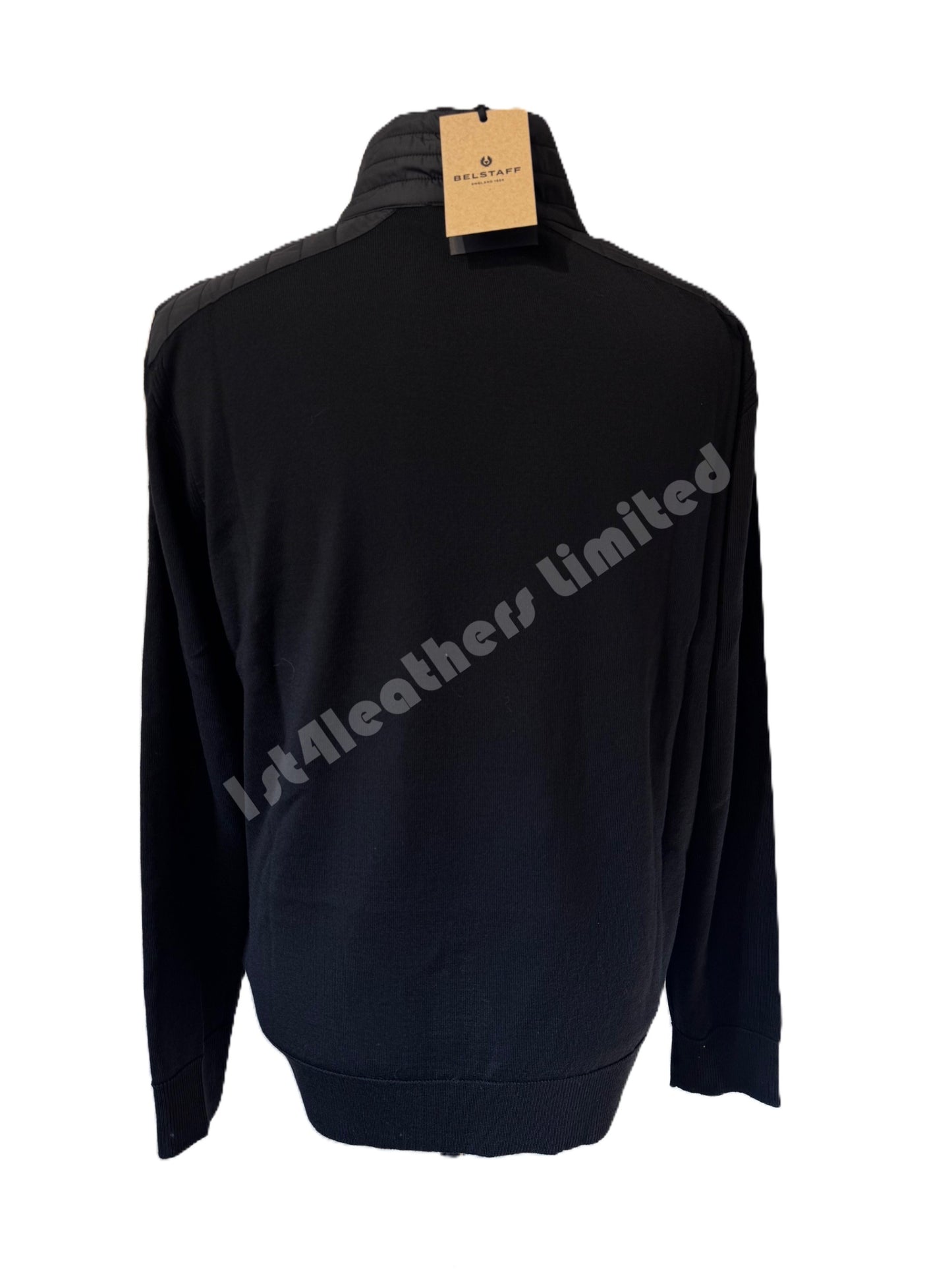 BELSTAFF KILMINGTON QUARTER ZIP MERINO WOOL JUMPER BLACK 2XL RRP £195 BNWT