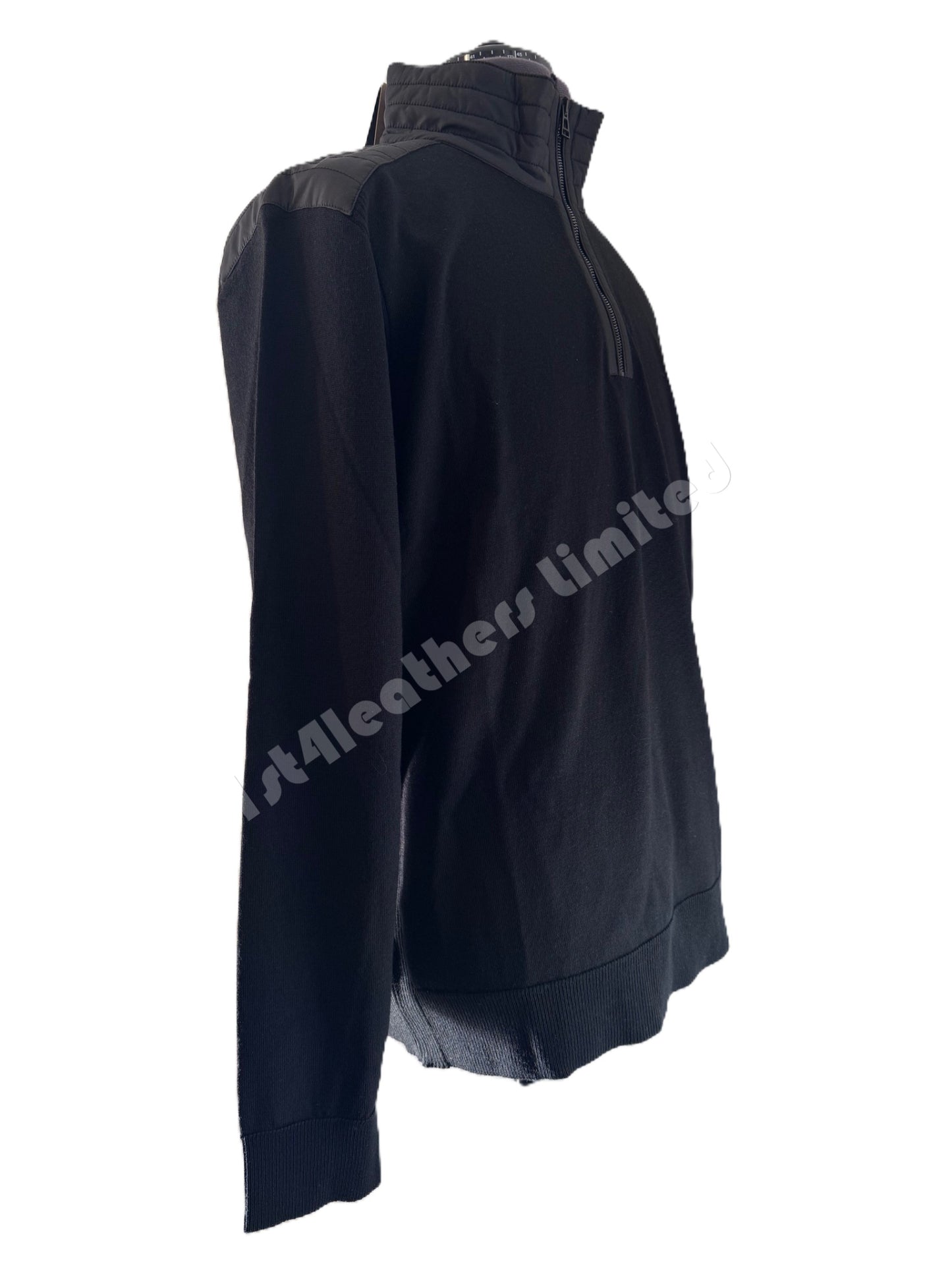 BELSTAFF KILMINGTON QUARTER ZIP MERINO WOOL JUMPER BLACK 2XL RRP £195 BNWT