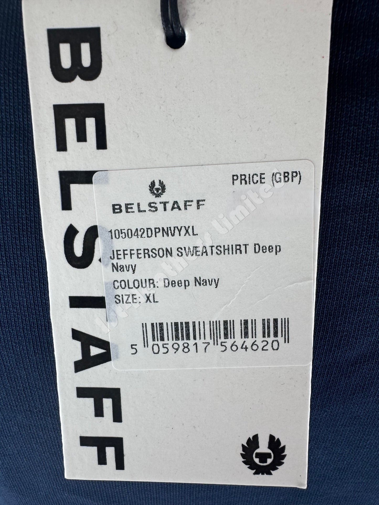 BELSTAFF JEFFERSON OVERSIZED COTTON FLEECE CREW NECK SWEATSHIRT IN DEEP NAVY RRP £150 BNWT