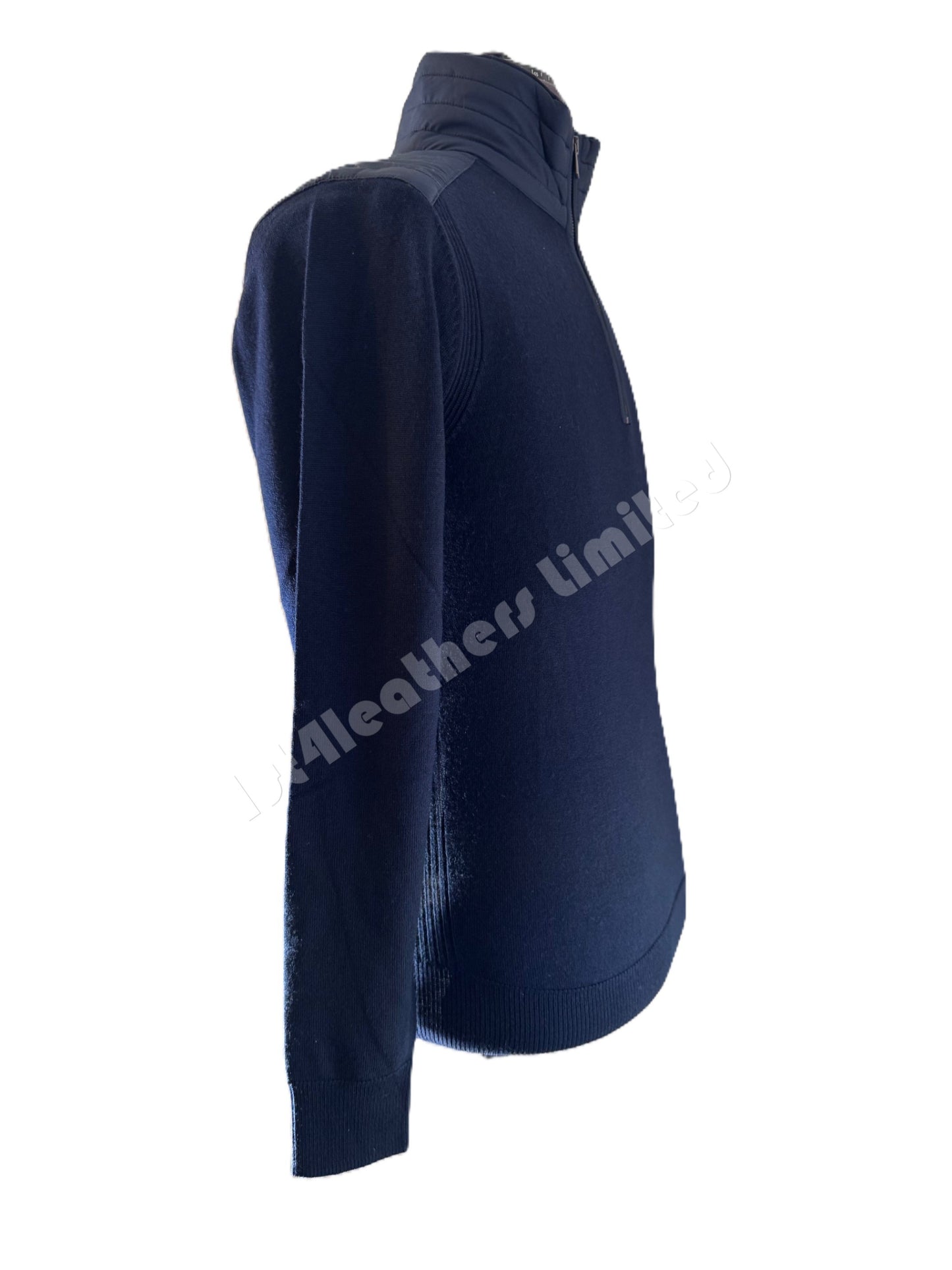 BELSTAFF KILMINGTON QUARTER ZIP MERINO WOOL JUMPER WASHED NAVY RRP £195 BNWT