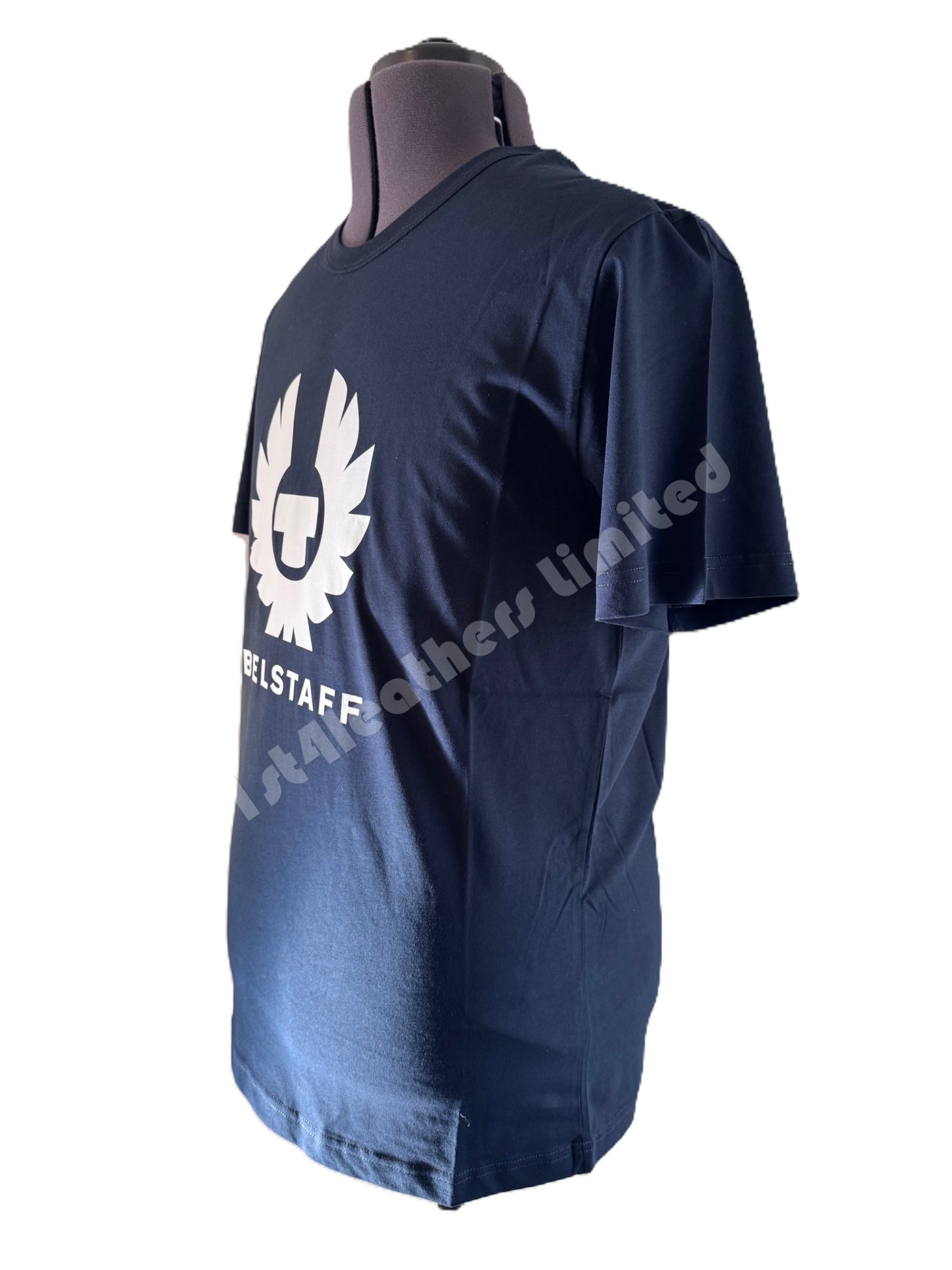 BELSTAFF PHOENIX LOGO COTTON T-SHIRT DARK INK & WHITE RRP £60 BNWT